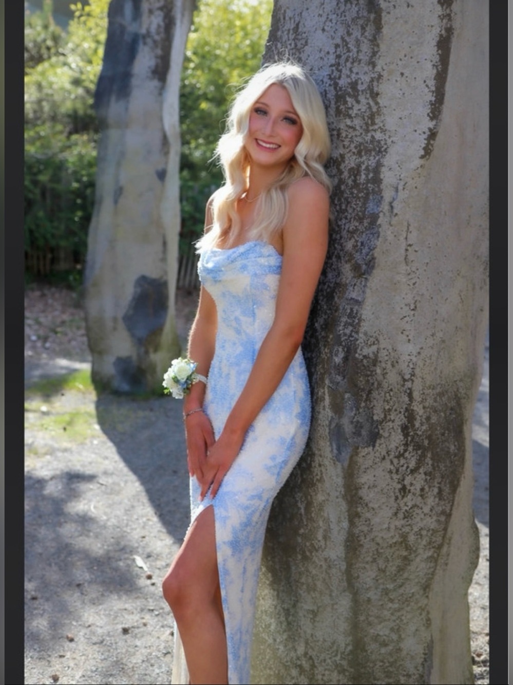 Brandy Floral Beaded Slit Formal
Dress